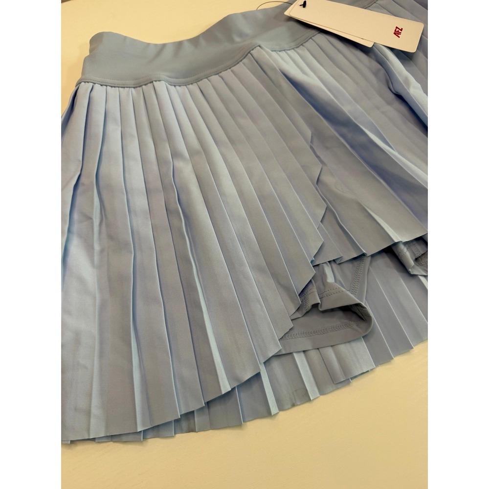 NWT Women Light Blue Pleated Tennis Skort Athletic Mini Skirt with Shorts Sz S